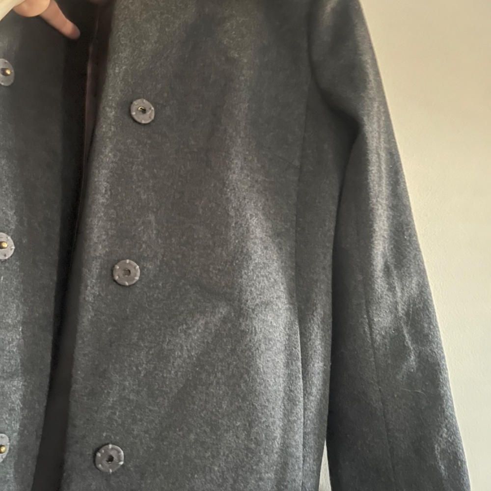 J. Crew Grey Wool Ribbon Script Coat - Picture 5 of 7